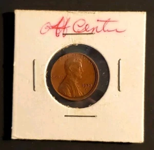 1970 D Lincoln PENNY Cent Off Center ERROR - Picture 1 of 2