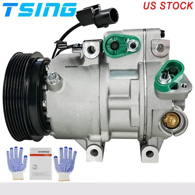 Compresor de aire acondicionado con 6 ranuras para Hyundai Santa Fe y Sonata / Kia Sorento y Optima Foto 1 de 4