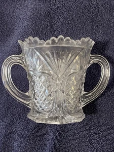 Antique EAPG Higbee Glass co., AKA Pineapple Open Sugar Bowl, Circa 1917 - Bild 1 von 4