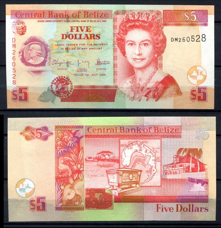 Belize 2009 • 5 dollars • P# 67d • Elizabeth II • NEUF/UNC (N-1904) QE2 - Image 1 of 1