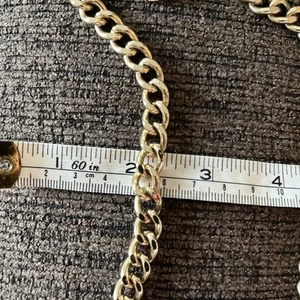 Gold-Tone CURB Chain 23" Necklace 10 mm Wide - Picture 1 of 4