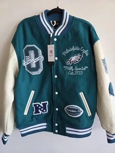 NEW OVO x NFL Philadelphia Eagles Varsity Letterman Jacket Drake Size M - Picture 1 of 5
