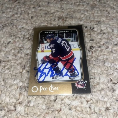 Chaquetas azules firmadas 2007-08 O-Pee-Chee Manny Malhotra #145 Foto 1 de 2