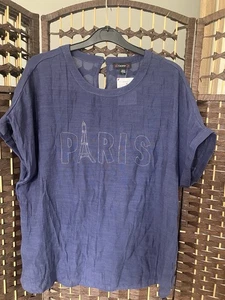 Cocomo Paris T-shirt Top Blue Size L - Picture 1 of 10