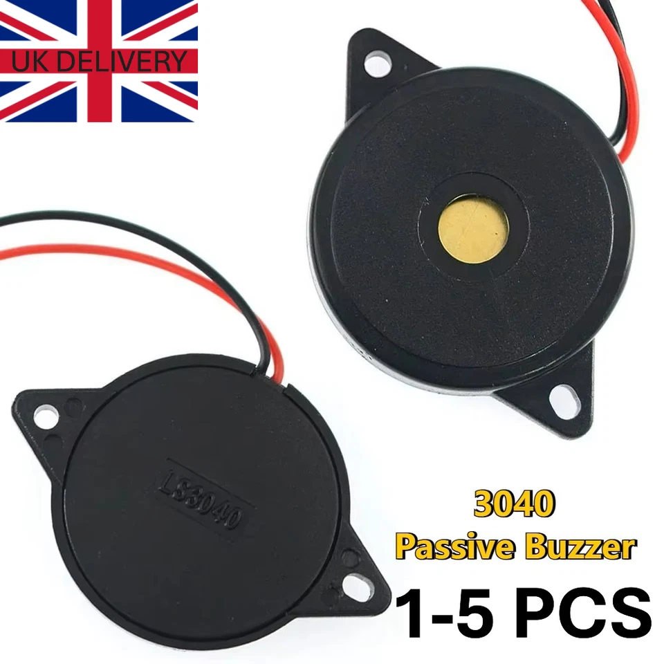 1-5x High-decibel 3040 Passive Buzzer with Wire Piezoelectric Speaker 39.5x4.0mm - Image 1 of 2