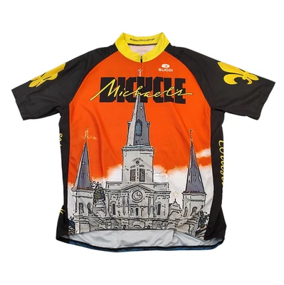 Sugoi Cycling Jersey Large - Louisiana, Michael's Short Sleeve Orange Black - Image 1 of 4