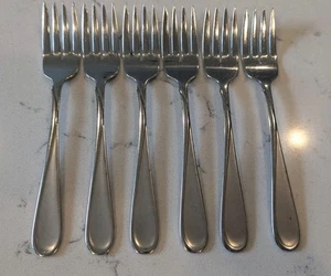 6 x Oneida USA SATIN FLIGHT RELIANCE Stainless Salad Forks - Picture 1 of 5