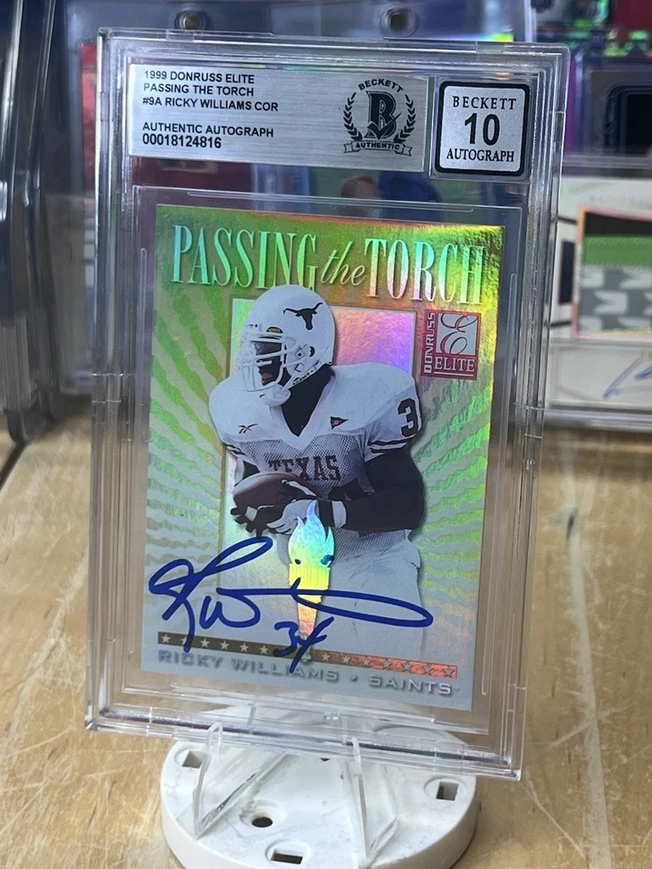 1999 Donruss Elite Рики Уильямс RC #9A с подлинный Beckett на карте Auto 10!! - Изображение 1 из 2
