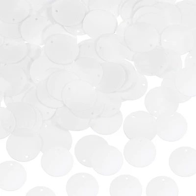 Lentejuelas redondas planas 100 piezas, lentejuelas sueltas de 30 mm/1,2 pulgadas, blancas Foto 1 de 4