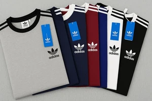 Adidas Originals Men’s 3-Stripes Cotton T-Shirt Short Sleeve Crew Neck Tee - Picture 1 of 9
