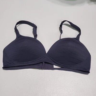 Warner's Women Bra 38C Blue  Striped Jacquard Wireless Lift Adjustable Straps - Image 1 of 4