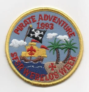 Camp Sale: 1993 Slippery Falls Ranch Webelos Patch, Last Frontier Council, Okl. - Picture 1 of 1