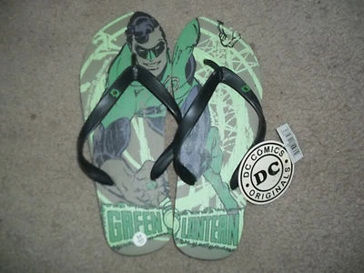 DC Comics Green Lantern   Flip Flops Sandals M (8-9)  XL (12-13) New - Image 1 of 2