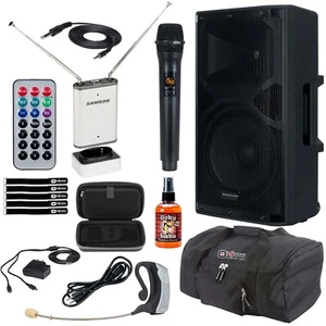 Wireless Rechargeable Fitness Yoga Outdoor Battery Bluetooth Speaker Headset Mic - Picture 1 of 12