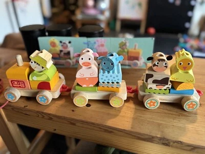 Деревянный поезд с блоками штабелирования (DJECO) - Изображение 1 из 3