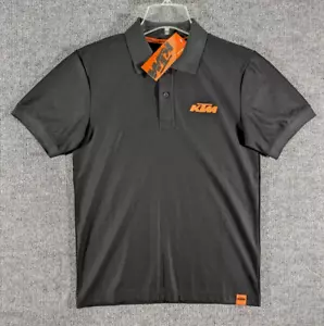 KTM Powerwear Racing Blackout Polo Shirt Men's Size Small Black Motorsports NWT - Picture 1 of 16
