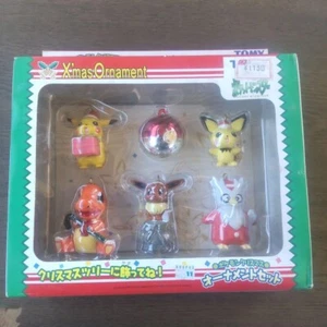 RARE TOMY Pokemon Figure Christmas Ornament Set of 6 1998 Charmander Mew Pichu - Picture 1 of 9