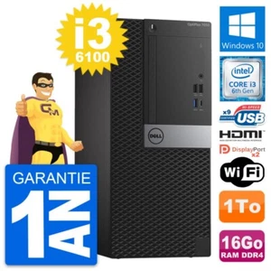 PC tour DELL OptiPlex 7050 Core i3-6100 RAM 16Go Disc * 1To HDMI Windows 10 Wifi - Bild 1 von 7