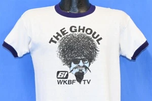 vtg 70s THE GHOUL HORROR TV HOST RON SWEED CHANNEL 61 CLEVELAND WKBF t-shirt M - Picture 1 of 4