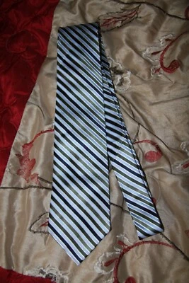 covington blue green Striped Silk Necktie Tie  FREE SHIPPING - Image 1 of 2