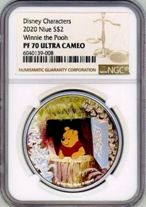 RARE WINNIE THE POOH SERIES DISNEY 2020 NIUE 1oz SILVER COIN NGC PF 70 UC OGP - Picture 1 of 8