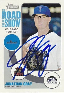 JON GRAY TULSA DRILLERS SIGNED HERITAGE MINOR ROAD TO SHOW CARD COLORADO ROCKIES - Picture 1 of 1