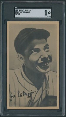 1937 R314 Goudey Premiums Type 4 Joe DiMaggio SGC 1 YANKEES HOF - Image 1 of 2