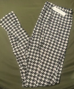Nuevo Leggings Diseño EE. UU. Plus Negro/Blanco Espiga Para Mujer Suave Elástico - Imagen 1 de 1