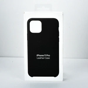Original Apple Leather Snap Case Cover Skin For iPhone 11 Pro Black Open Box - Picture 1 of 4