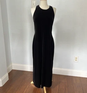 Vtg Ronni Nicole Dress Women 10 Petite Black Velvet Whimsigoth Goth Prom 90s Y2K - Picture 1 of 10