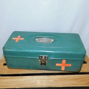 Caja de herramientas Union Utility de colección años 50 caja de aparejos de acero portador LeRoy Nueva York - Imagen 1 de 7