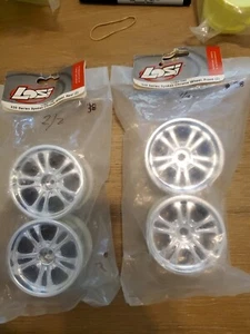 HT LOSI LOSA7158 LOSA7058 320 SERIES CHROME FRONT AND REAR WHEELS - Picture 1 of 1