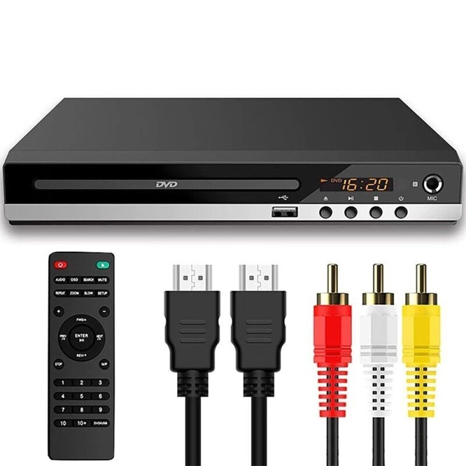 Reproductor de DVD Todas las Regiones Libre CD Disco Grabado HDMI AV HD AV Salida Control Remoto USB Hogar Foto 1 de 4
