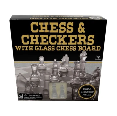 Classic Glass Chess and Chess Set With Glass and Frosted Pieces and Board - Image 1 of 4