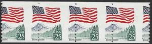 2280 25 cent Flag Over Yosemite Misperfed Strip of 4 - Picture 1 of 1