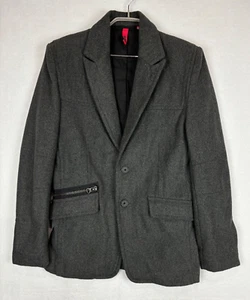 Politix Mens Suit Coat Jacket S Small Grey Long Sleeve Dinner Casual 464 Work - Picture 1 of 12