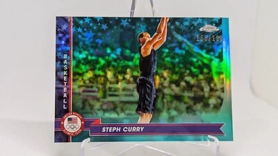 2024 Topps Chrome US Olympic Steph Curry Aqua #/199 #119 - Image 1 of 2
