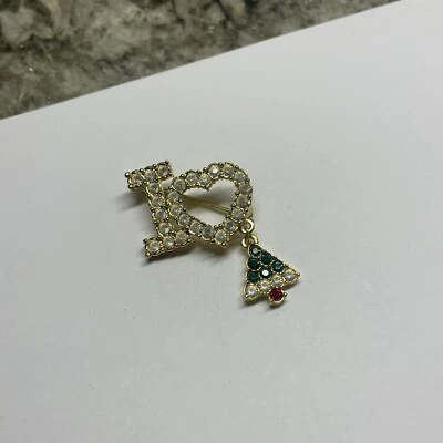 雅芳水钻胸针圣诞假期I心(爱)圣诞树 — 第 1/4 张图片