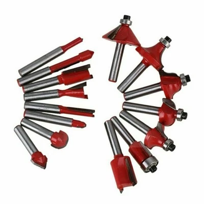 12X Fräsersatz HM Schaft 6mm Nutfräser Profilfräser für Oberfräse Holzfräser DHL - Bild 1 von 4