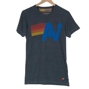 AVIATOR NATION Boyfriend T-Shirt Damen S grau Kurzarm Crew Grafik Tee USA - Bild 1 von 9