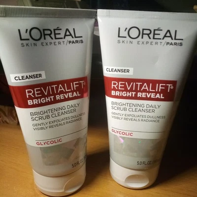 Loreal Paris Revitalift Bright Reveal Facial Scrub Cleanser 5oz 2 Pack Glycolic - Image 1 of 4