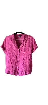 Blazer/Top Banana Republic Botón Mujer Rojo Manga Corta Lino  Foto 1 de 3