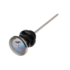 Chrome Shorty Style Oil for Tank Dipstick with Oil Temperature Gauge Fits Motorc - Picture 1 of 8