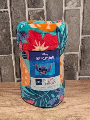 Disney ALOHA STITCH Hawaiian Oversized Plush 5x6' THROW BLANKET The Big One BL41 - Image 1 of 3