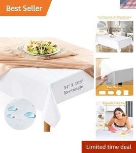 Table Protector Pad Waterproof Heat Resistant Vinyl with Flannel Backing 54x108 - Picture 1 of 8