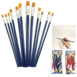 12 Pc Paint Brushes Set Nylon Brush Oil Watercolor Artist Acrylic Painting Art - Picture 1 of 1