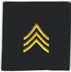 Sergeant Rank Patch (2" in) Yellow Black For VELCRO® BRAND Loop Fasteners - Picture 1 of 4