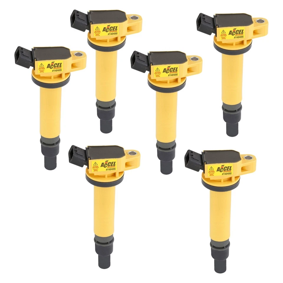 For Toyota Tacoma 2005-2012 Accel 140495-6 SuperCoil Ignition Coil-on Plugs Foto 1 de 4