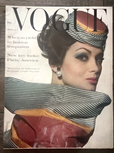 Vogue Magazine March 1, 1961 - Fashion, Beauty, Decor, etc. Vintage - Picture 1 of 2