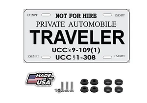 Right To Travel Traveler Grey Photo License Plate - Picture 1 of 4